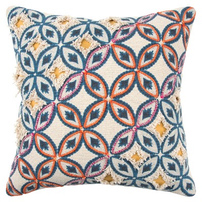 20"x20" Geometric Polyester Filled Throw Pillow Orange - Rizzy Home