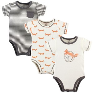 Touched by Nature Baby Boy Organic Cotton Bodysuits 3pk, Fox - 1 of 1