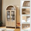 NEWLAYOUT 71" Tall Wooden Cabinet Arched Storage Cabinet with 2 Doors and Shelves for Living Room - 3 of 4