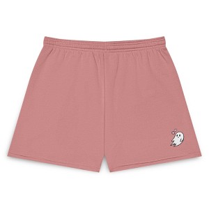 Dalix Heartly Ghost Embroidered Fleece Short Sweats Soft Warm Womens - 1 of 4