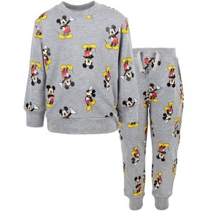 Disney Mickey Mouse French Terry Sweatshirt and Pants Set Heather Grey  - 1 of 4