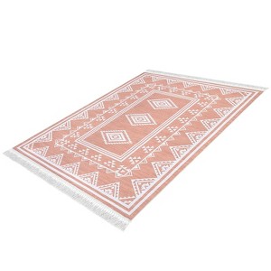 5x7 Area Rug, Machine Washable Tassel Rugs for Living Room, Indoor Non-Slip Front Door Mat, Stain Resistant Floor Cover Carpet, Bordered - 1 of 4