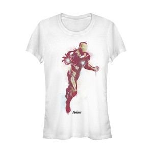 Juniors Womens Marvel Avengers: Endgame Iron Man Spray Paint T-Shirt - 1 of 3