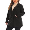 Agnes Orinda Women's Plus Size Long Sleeves Lapel Button with Pockets Office Work Jackets Blazer - 2 of 4