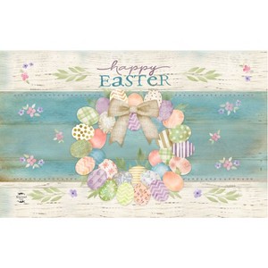 Briarwood Lane Doormat 30x18 Indoor Outdoor Pastel Easter Wreath For Easter Doormat - 1 of 4