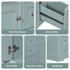 Vynxaria 36" Green Bathroom Storage Cabinet with Drawers and Adjustable Shelf - 4 of 4