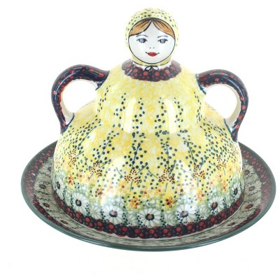 Blue Rose Polish Pottery Sunshine Grotto Cheese Lady