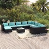 vidaXL Garden Lounge Set Black - 2 of 4
