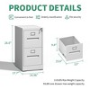 Munora - 2-Drawer Vertical File Cabinet with Lock - Heavy Duty for A4/Letter/Legal Files - White - 3 of 4