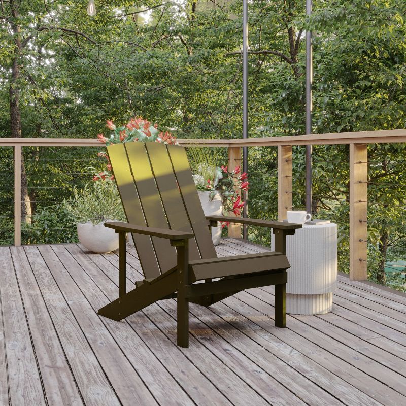 Flash Furniture Charlestown Commercial All-Weather Poly Resin Wood Adirondack Chair, 3 of 13