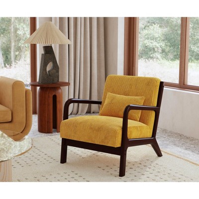 Marina Chair in Steno Maize with Walnut finished