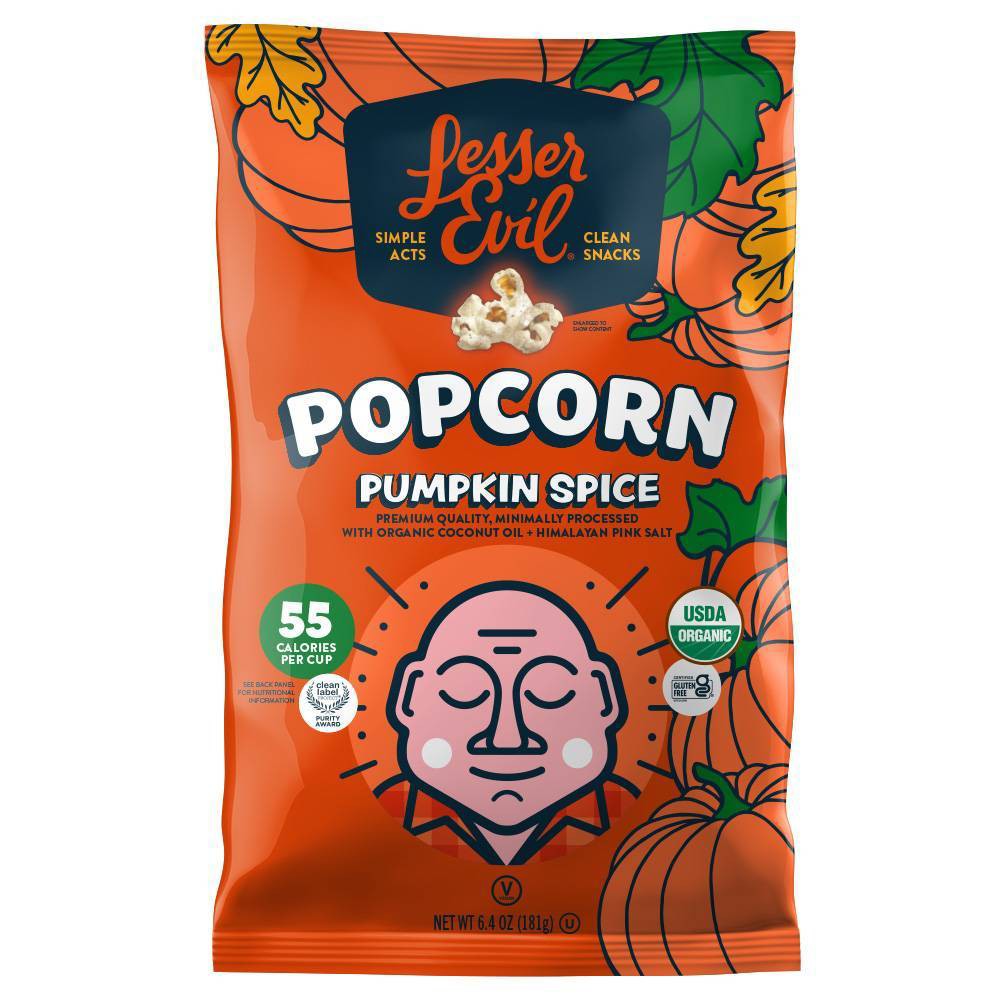 LesserEvil Organic Popcorn Pumpkin Spice - 6.4oz