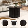 NicBex 30.5" Farmhouse Round Coffee Table,Side Table with Drawer,Vertical Slat Base End Table,Rustic Center Table for Living Room,Bedroom - 4 of 4