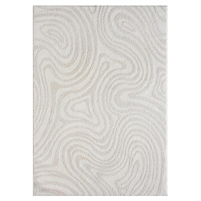 Luxe Weavers Modern Swirl High Low Area Rug