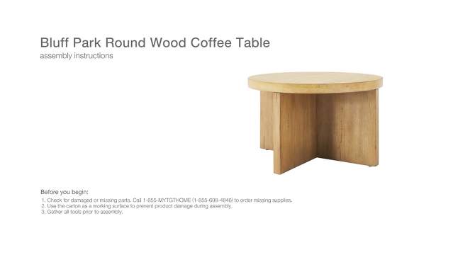 Bluff Park Round Wood Coffee Table Natural - Threshold&#8482; designed with Studio McGee, 2 of 13, play video