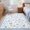 Floral Rugs for Living Room Bedroom Washable Bow Pattern Area Rug Non Slip Low Pile Indoor Home Decor Carpet - 2 of 4