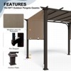 EAGLE PEAK 10'x10' Outdoor Pergola Canopy, Retractable Textilene Shade - 3 of 4