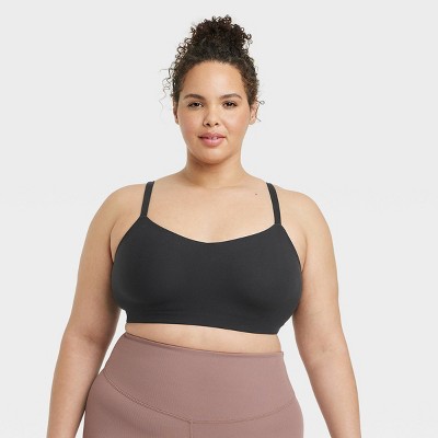 Women's Everyday Soft Light Support Strappy Sports Bra - All In Motion™  Black 3X