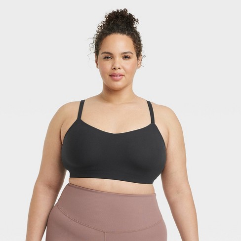 Women's Everyday Soft Light Support Strappy Sports Bra - All In Motion™  Black 4x : Target