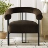 Velvet Accent Chair for Bedroom,Modern Barrel Armchair with Upholstered Velvet Backrest,Comfy Lounge Seating for Living Room-Maison Boucle - 2 of 4