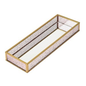 LAURAELLA Handcrafted Glass Tray, Decorative Storage Tray for Makeup, Jewelry, Desk, or Bathroom Stylish, Durable Glass Tray for Home and Office, Red - 1 of 4