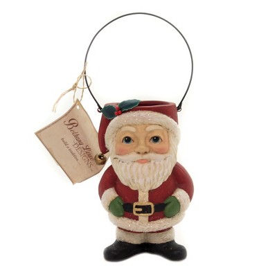 Christmas 4.75" Santa Bucket Head Wire Handle Claus  -  Decorative Figurines