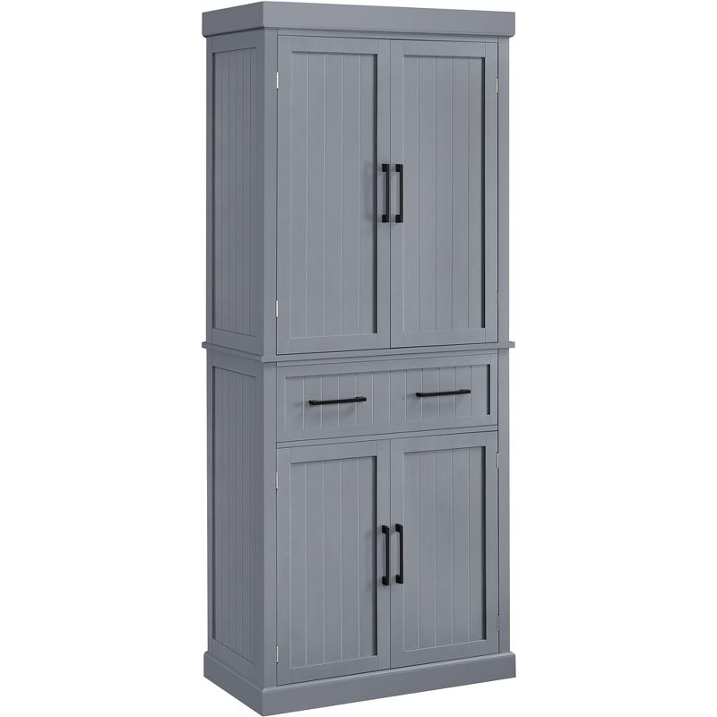 Yaheetech 72.5"H Kitchen Pantry Cabinet with Doors and Adjustable Shelves, Dark Gray, 1 of 8