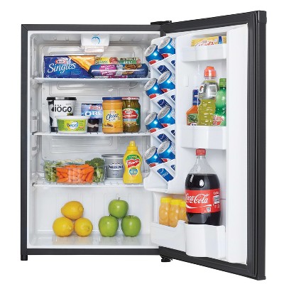 Compact Black Energy Star Freestanding Refrigerator with Reversible Door