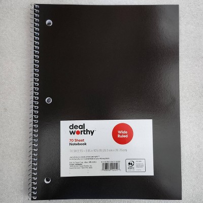 Subject Spiral Notebook Wide Ruled - Dealworthy™