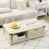 46" Wood Farmhouse Coffee Table with Storage, Drawer and Open Shelf for Living Room - 3 of 4