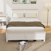 Aghana Digitals Twin Platform Bed Frame with Headboard, White Modern Design, 330 lbs Capacity, - 2 of 4