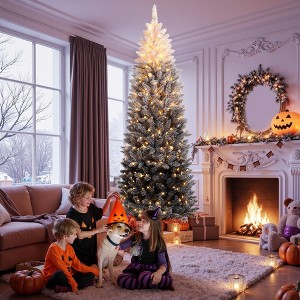 Prelit Ombre Christmas Tree with 230 LED Lights, Flocked Branches, Easy Setup - for Home, Office, Party Decor - 1 of 4