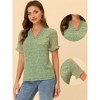INSPIRE CHIC Women's Bell Sleeve V-neck Floral Ruffled Blouse - 2 of 4