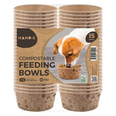 Hand-e Compostable And Disposable Feeding Bowls For Dogs & Cats : Target