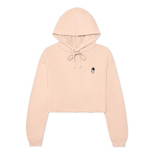 Dalix Astronaut Embroidered Fleece Cropped Hoodie Cold Fall Winter Women - 1 of 4