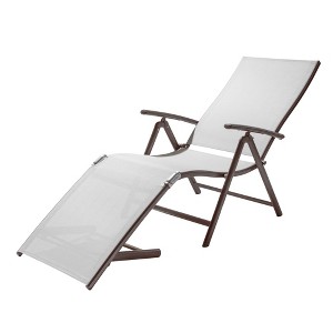 Outdoor Aluminum Adjustable Chaise Lounge - Light Gray - Crestlive Products: 8-Position Recliner, Rust & Weather-Resistant - 1 of 4