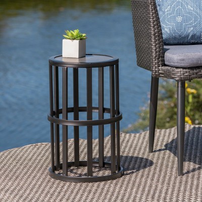 NicBex Modern Metal Outdoor End Table Outdoor Side Table, Patio Table Small Table Outdoor Coffee Table for Backyard, Balcony, Porch