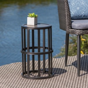 NicBex Modern Metal Outdoor End Table Outdoor Side Table, Patio Table Small Table Outdoor Coffee Table for Backyard, Balcony, Porch - 1 of 4