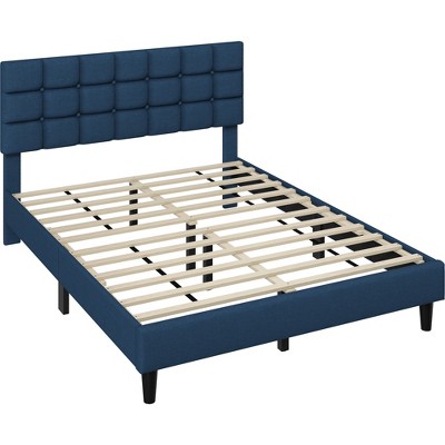 Yaheetech Upholstered Platform Bed Frame with Square Tufted Headboard