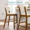 Best Choice Products 2-Piece Mid-Century Modern Wood and Upholstered Counter Height Bar Stool Set - 4 of 4