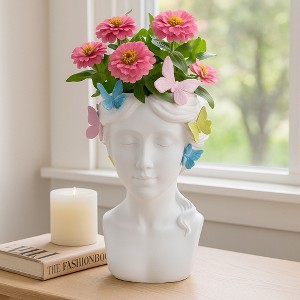 Planter and Flower Pot for Home Decor - Whimsical Plant Pot for Indoor or Outdoor Use - Modern Plant Stand Ideal for Garden and Patio Accent - 1 of 4