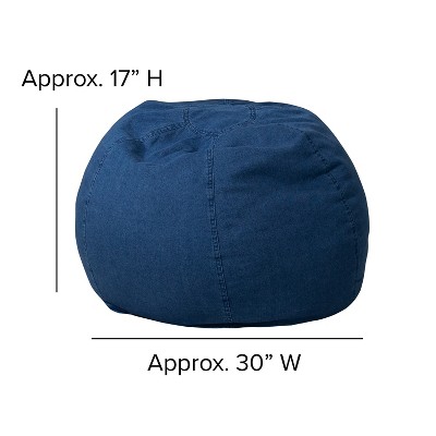 Small Denim Bean Bag Chair with Removable Cover