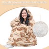 Catalonia Boho Geometric Pattern Fleece Plush Wearable Blanket Hoodie Sweatshirt for Women Men, Soft Fuzzy Snuggie Aztec Crochet Pullover, Cozy Gift - 2 of 4