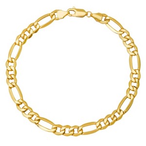 Mens 14k Gold 8.5" THICK 5.5mm Figaro Chain Bracelet - 1 of 2