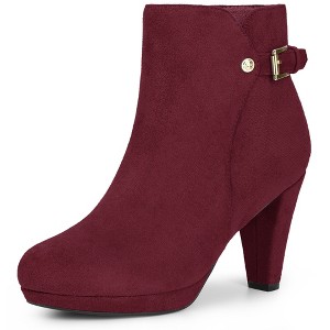 Perphy Women's Round Toe Zipper Platform Block Heel Ankle Boots - 1 of 4