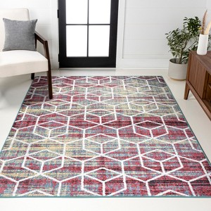 Tumbling Blocks Modern Geometric Area Rug - JONATHAN Y - 1 of 4