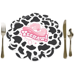 Big Dot of Happiness Rodeo Cowgirl - Pink Western Party Round Table Decorations - Paper Chargers - Place Setting For 12 - 1 of 4