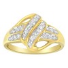 10K Yellow Gold Plated Silver 1.0 Cttw Diamond Flower Cluster Halo Floral Ring - 2 of 4