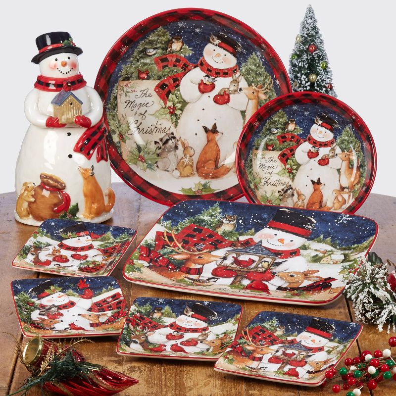 72oz Earthenware Magic of Christmas Snowman Cookie Jar - Certified International, 2 of 4