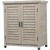 Okak Storage Cabinet with Potting Bench, Kitchen Cabinet with 2 Doors and 2 Shelves, Short Cabinet for Living Room, Dining Room, Kitchen, Grey - 4 of 4